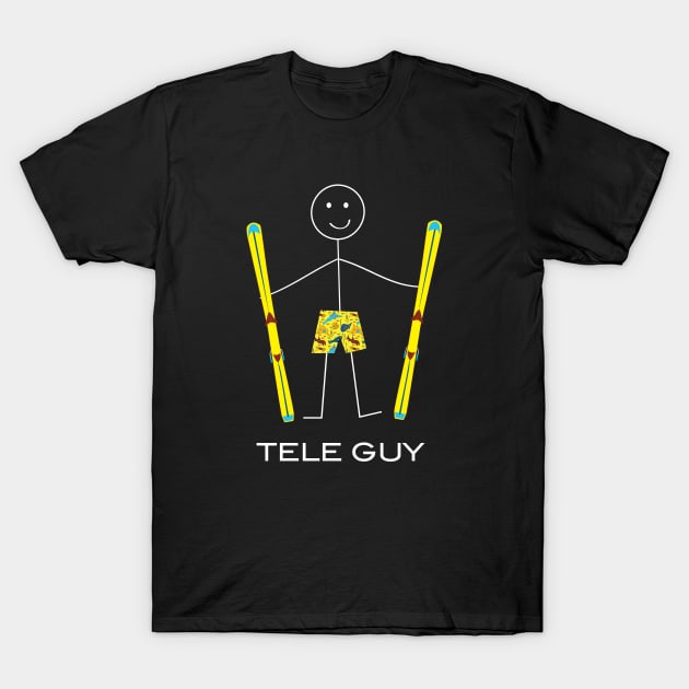 Funny Mens Telemark Skier design T-Shirt by whyitsme